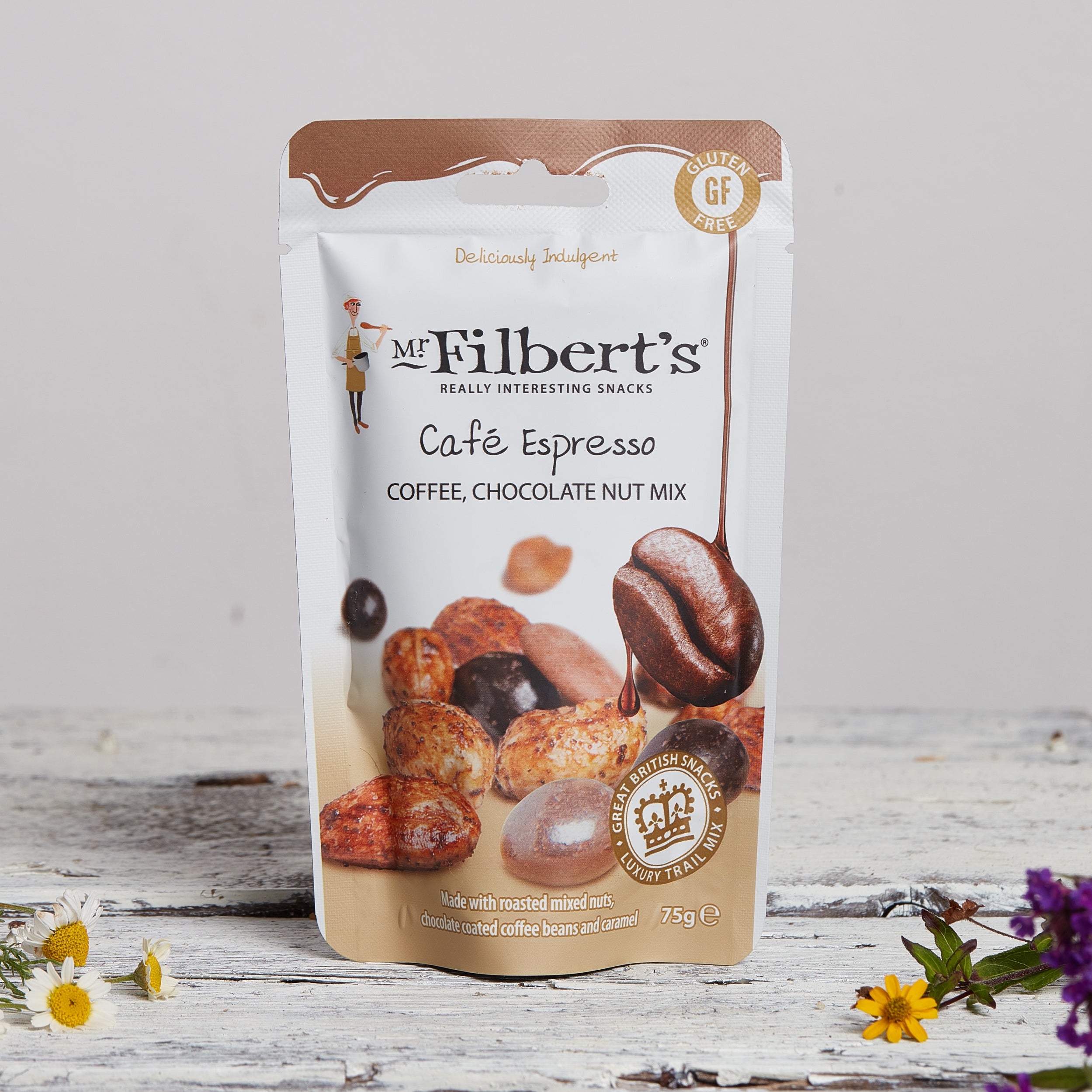 Mr Filberts Cafe Espresso & Chocolate Nut Mix 75g - CornishHampers.com