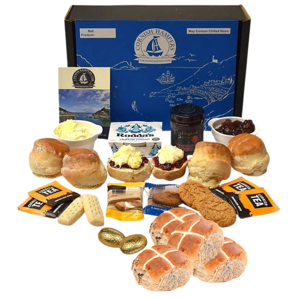 Easter Cream tea by post with hot cross buns