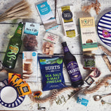 Luxury hamper containing a variety of food from Cornwall