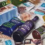 Luxury hamper containing a variety of food from Cornwall