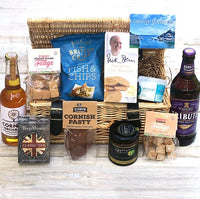 Luxury hamper containing a variety of food from Cornwall